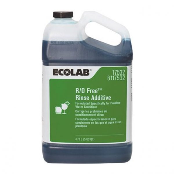 1 x 4.73 Litres (5 US QT) Ecolab 17532 / 6117532 R/O Rinse Additive Industrial Dish Rinse